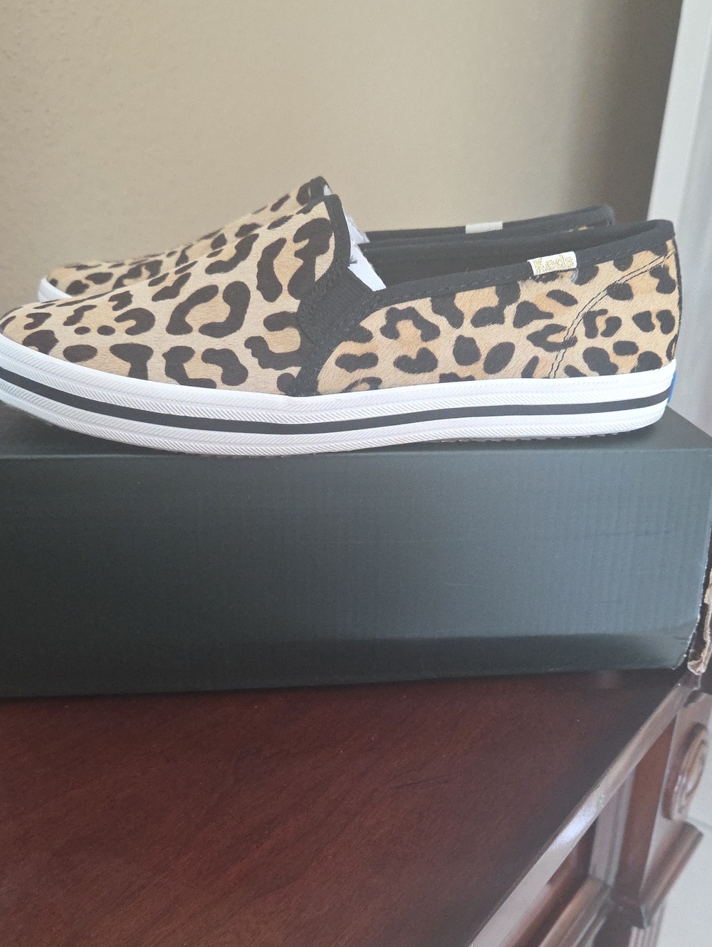 kate spade Leopard Print Slip-On Sneakers - Tan & Black